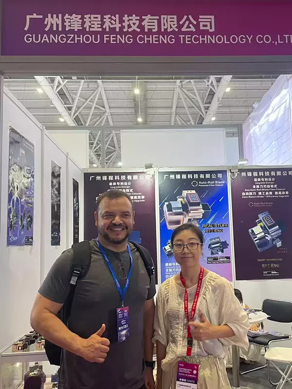 Interacting with and taking photos with clients at CIOE 2025