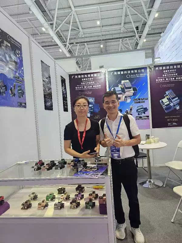 Interacting with and taking photos with clients at CIOE 2025